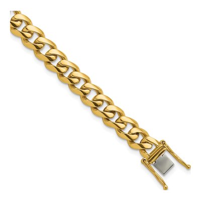 14K Yellow Gold 8.5mm Curb Chain Bracelet