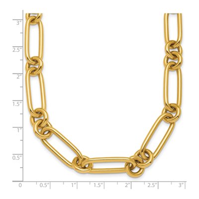 14K Yellow Gold 11mm Hollow Fancy Link Chain – view 4