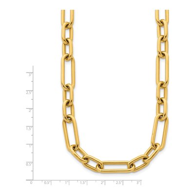 14K Yellow Gold 10mm Hollow Paperclip Chain – view 4