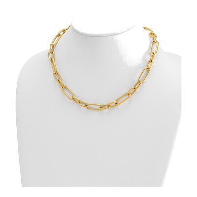 14K Yellow Gold 10mm Hollow Paperclip Chain – view 4