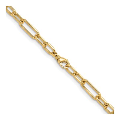 14K Yellow Gold 10mm Hollow Paperclip Chain – view 4