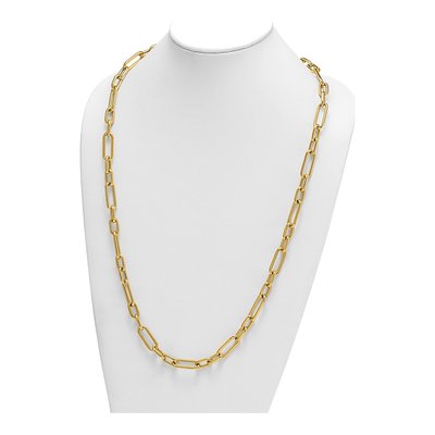 14K Yellow Gold 10mm Hollow Paperclip Chain – view 5
