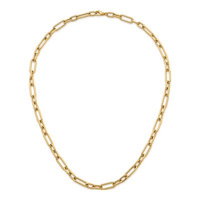 14K Yellow Gold 10mm Hollow Paperclip Chain – view 6