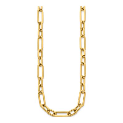 14K Yellow Gold 10mm Hollow Paperclip Chain – view 3