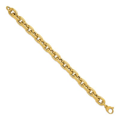 14K Yellow Gold 10.5mm Hollow Open Cable Chain Bracelet – view 3
