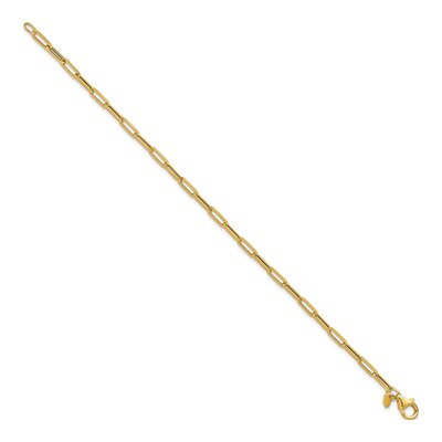 14K Yellow Gold 3mm Paperclip Chain Bracelet – view 2