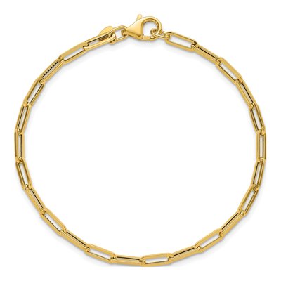 14K Yellow Gold 3mm Paperclip Chain Bracelet – view 5