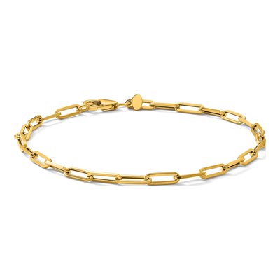 14K Yellow Gold 3mm Paperclip Chain Bracelet – view 7
