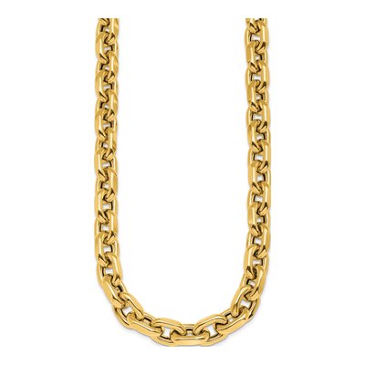 14K Yellow Gold 10.5mm Hollow Open Cable Chain – view 3