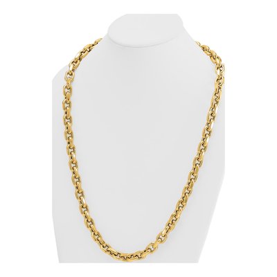 14K Yellow Gold 10.5mm Hollow Open Cable Chain – view 5