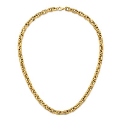 14K Yellow Gold 10.5mm Hollow Open Cable Chain – view 6