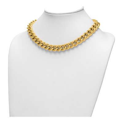 14K Yellow Gold 14.8mm Hollow Curb Chain – view 4