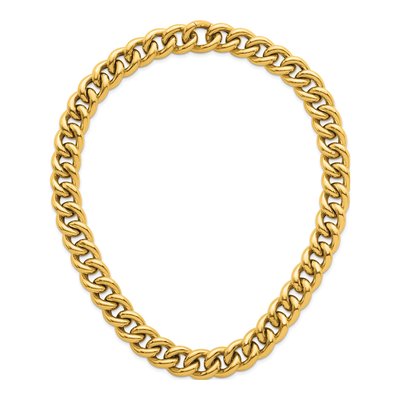 14K Yellow Gold 14.8mm Hollow Curb Chain – view 5