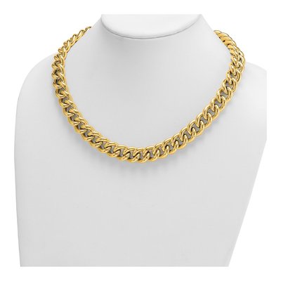 14K Yellow Gold 14.8mm Hollow Curb Chain – view 4
