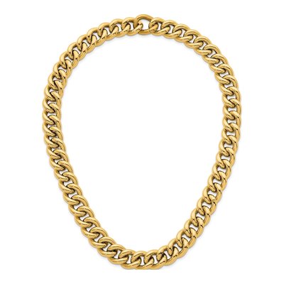14K Yellow Gold 14.8mm Hollow Curb Chain – view 5