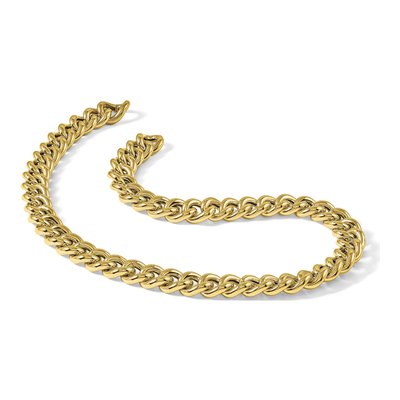 14K Yellow Gold 14.8mm Hollow Curb Chain – view 7