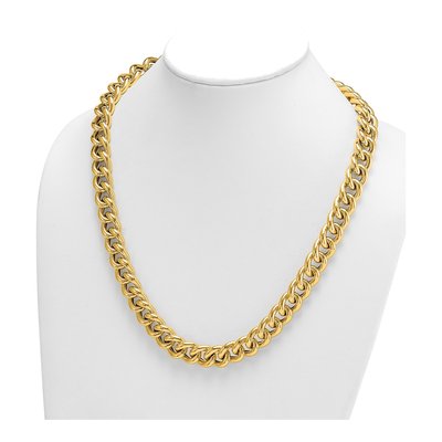 14K Yellow Gold 14.8mm Hollow Curb Chain – view 4