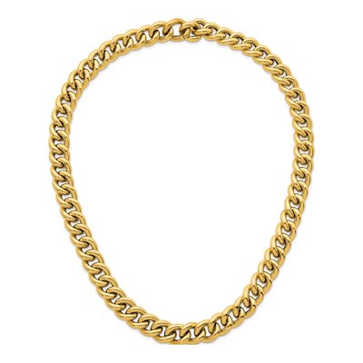 14K Yellow Gold 14.8mm Hollow Curb Chain – view 5