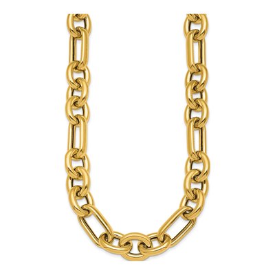 14K Yellow Gold 15.7mm Hollow Fancy Link Chain – view 3