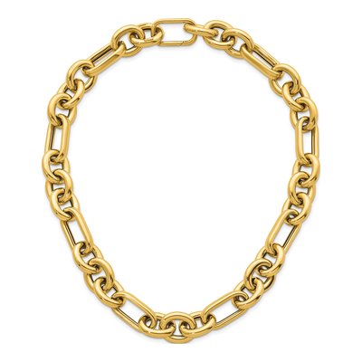 14K Yellow Gold 15.7mm Hollow Fancy Link Chain – view 5