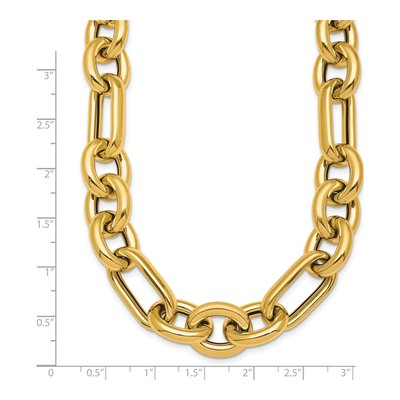 14K Yellow Gold 15.7mm Hollow Fancy Link Chain – view 6
