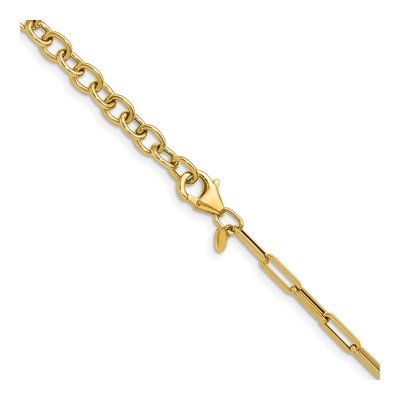 14K Yellow Gold 3mm Hollow Paperclip Chain – view 4