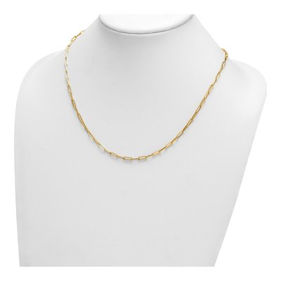 14K Yellow Gold 3mm Hollow Paperclip Chain – view 5
