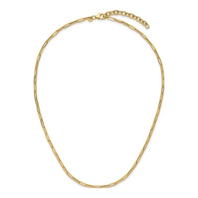 14K Yellow Gold 3mm Hollow Paperclip Chain – view 6
