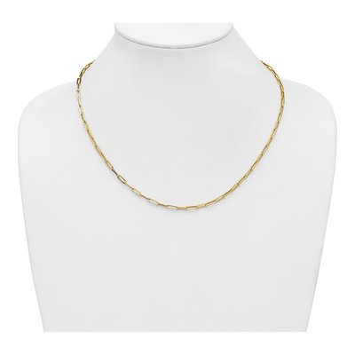14K Yellow Gold 3mm Hollow Paperclip Chain – view 4