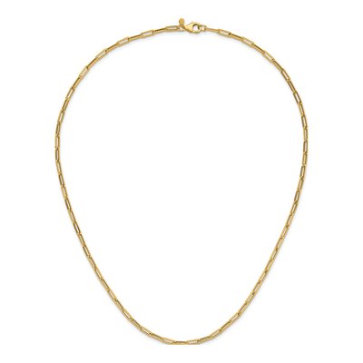 14K Yellow Gold 3mm Hollow Paperclip Chain – view 6