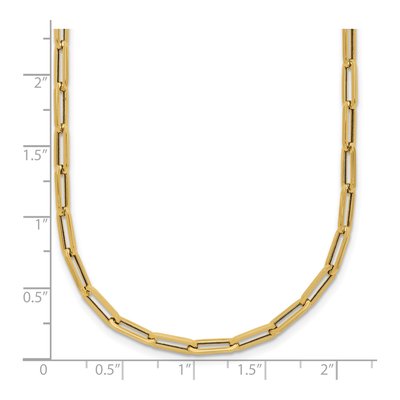 14K Yellow Gold 3mm Hollow Paperclip Chain – view 7