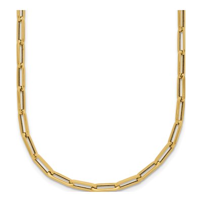 14K Yellow Gold 3mm Hollow Paperclip Chain