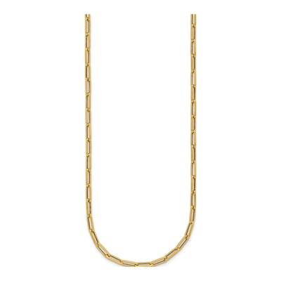 14K Yellow Gold 3mm Hollow Paperclip Chain – view 3