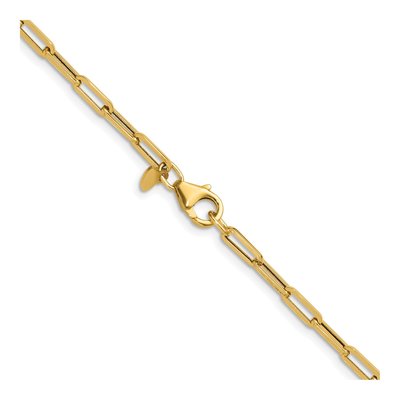 14K Yellow Gold 3mm Hollow Paperclip Chain – view 4
