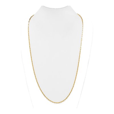 14K Yellow Gold 3mm Hollow Paperclip Chain – view 5