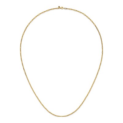 14K Yellow Gold 3mm Hollow Paperclip Chain – view 6