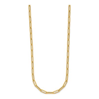 14K Yellow Gold 4mm Hollow Paperclip Chain – view 3