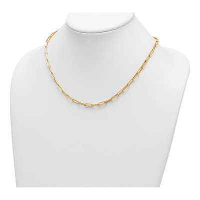 14K Yellow Gold 4mm Hollow Paperclip Chain – view 6
