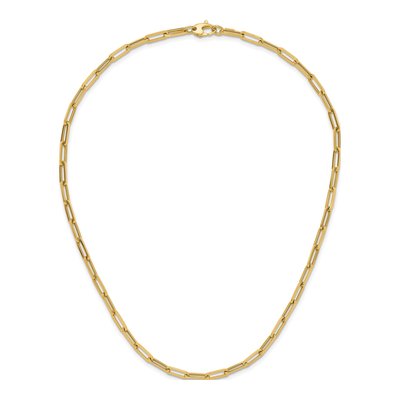 14K Yellow Gold 4mm Hollow Paperclip Chain – view 5