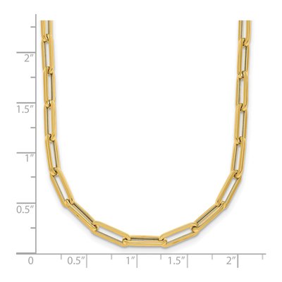 14K Yellow Gold 4mm Hollow Paperclip Chain – view 6