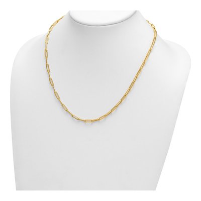 14K Yellow Gold 4mm Hollow Paperclip Chain – view 5