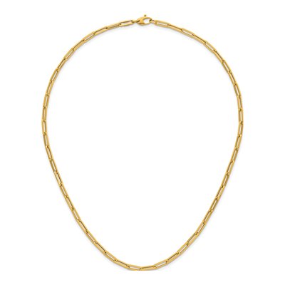 14K Yellow Gold 4mm Hollow Paperclip Chain – view 6