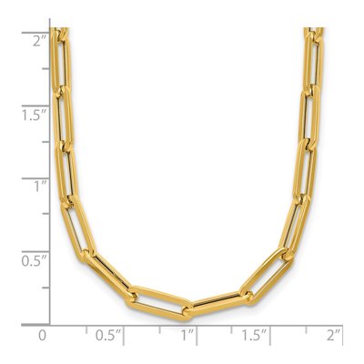 14K Yellow Gold 4mm Hollow Paperclip Chain – view 7
