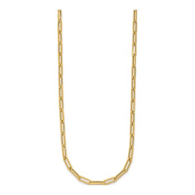 14K Yellow Gold 4mm Hollow Paperclip Chain – view 3