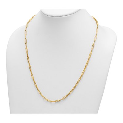 14K Yellow Gold 4mm Hollow Paperclip Chain – view 4