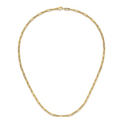 14K Yellow Gold 4mm Hollow Paperclip Chain – view 5