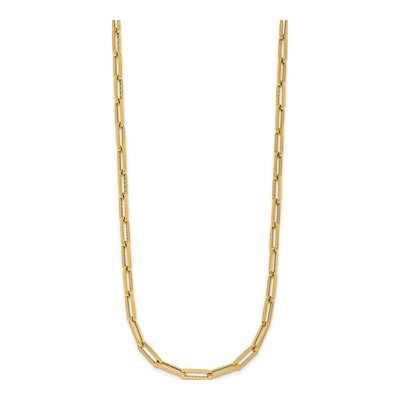 14K Yellow Gold 4mm Hollow Paperclip Chain – view 3