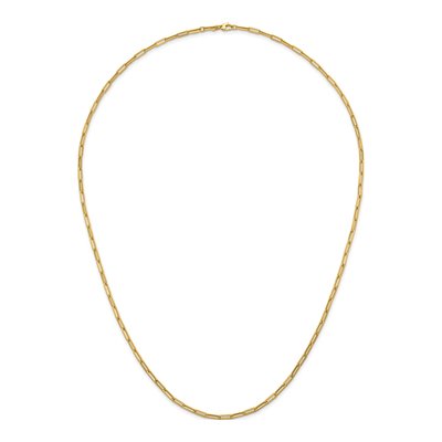 14K Yellow Gold 4mm Hollow Paperclip Chain – view 6
