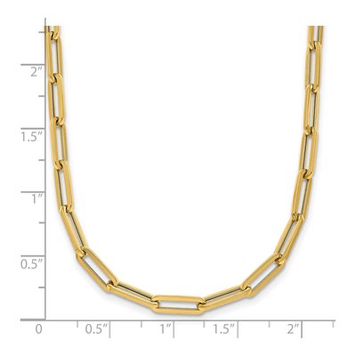 14K Yellow Gold 4mm Hollow Paperclip Chain – view 7