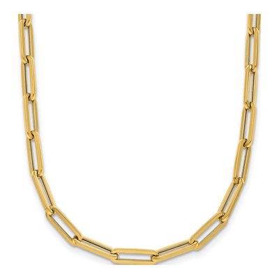 14K Yellow Gold 4mm Hollow Paperclip Chain